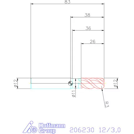 Garant VHM tóruszmaró 12/3,0 mm