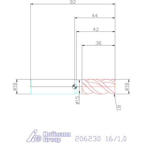 Garant VHM tóruszmaró 16/1,0 mm