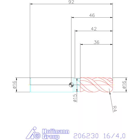 Garant VHM tóruszmaró 16/4,0 mm
