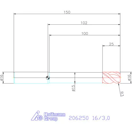 Garant VHM tóruszmaró 16/3,0 mm