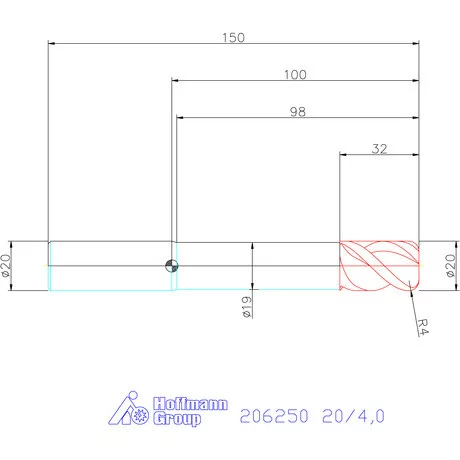 Garant VHM tóruszmaró 20/4,0 mm