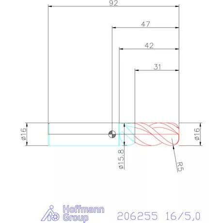 Garant Garant Master Alu PickPocket VHM tóruszmaró HPC 16/5,0 mm
