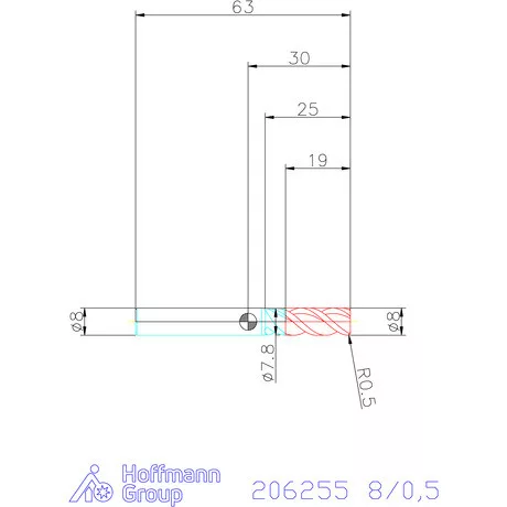Garant Garant Master Alu PickPocket VHM tóruszmaró HPC 8/0,5 mm