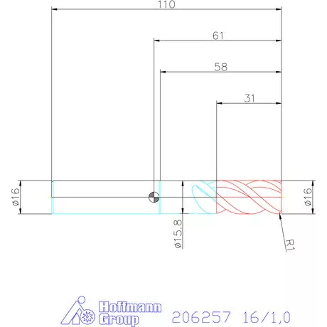 Garant Garant Master Alu PickPocket VHM tóruszmaró HPC 16/1,0 mm