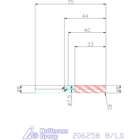 Garant Garant Master Alu SlotMachine VHM tóruszmaró HPC / TPC 8/1,0 mm
