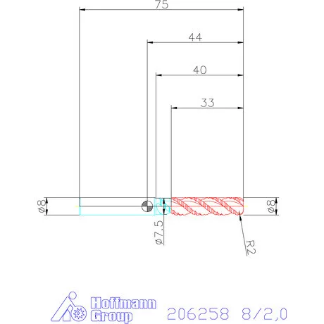 Garant Garant Master Alu SlotMachine VHM tóruszmaró HPC / TPC 8/2,0 mm