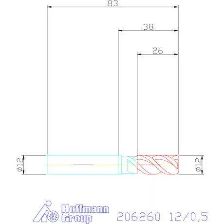 Garant VHM tóruszmaró HPC 12/0,5 mm