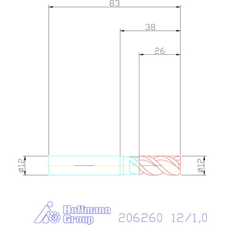 Garant VHM tóruszmaró HPC 12/1,0 mm