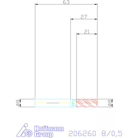 Garant VHM tóruszmaró HPC 8/0,5 mm