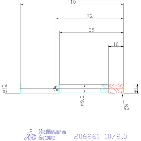 Garant Garant Master Alu PickPocket VHM tóruszmaró HPC 10/2,0 mm