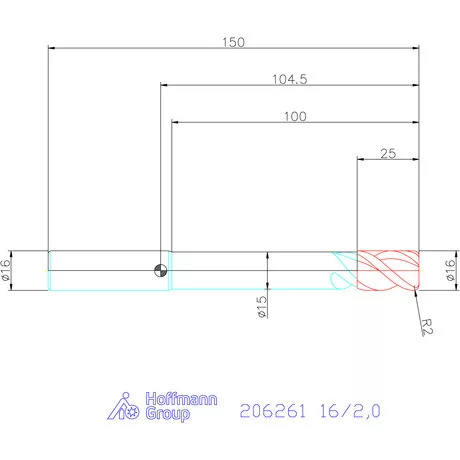 Garant Garant Master Alu PickPocket VHM tóruszmaró HPC 16/2,0 mm