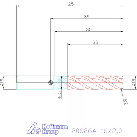 Garant Garant Master Alu VHM tóruszmaró HPC 16/2,0 mm