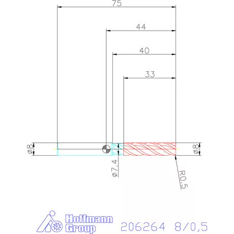 Garant Garant Master Alu VHM tóruszmaró HPC 8/0,5 mm