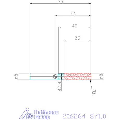 Garant Garant Master Alu VHM tóruszmaró HPC 8/1,0 mm