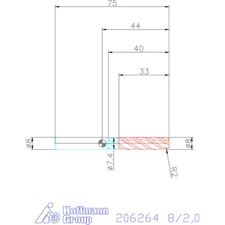 Garant Garant Master Alu VHM tóruszmaró HPC 8/2,0 mm