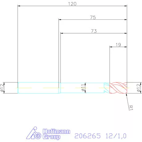 Garant VHM tóruszmaró HPC 12/1,0 mm