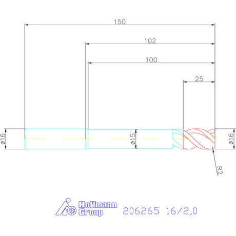 Garant VHM tóruszmaró HPC 16/2,0 mm