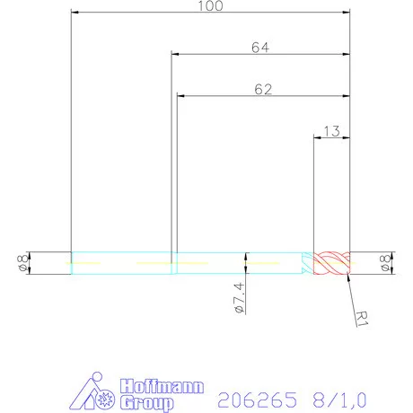Garant VHM tóruszmaró HPC 8/1,0 mm