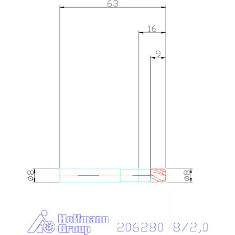 Garant VHM tóruszmaró 8/2,0 mm