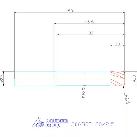 Garant VHM tóruszmaró 20/2,5 mm