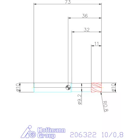Garant Garant Diabolo VHM tóruszmaró HPC 10/0,8 mm