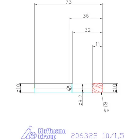 Garant Garant Diabolo VHM tóruszmaró HPC 10/1,5 mm