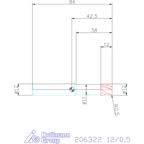 Garant Garant Diabolo VHM tóruszmaró HPC 12/0,5 mm