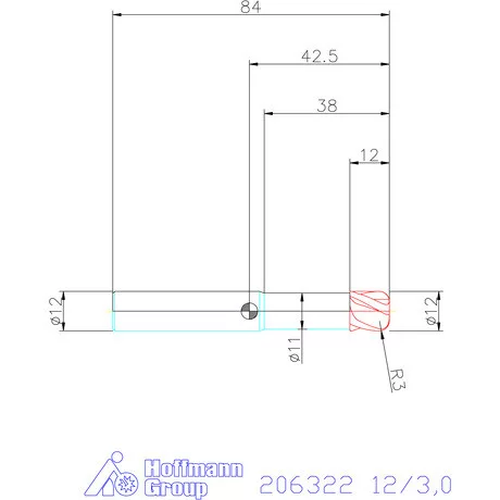 Garant Garant Diabolo VHM tóruszmaró HPC 12/3,0 mm