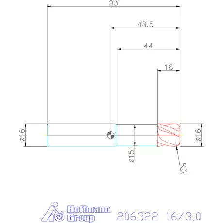 Garant Garant Diabolo VHM tóruszmaró HPC 16/3,0 mm