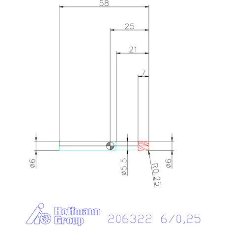 Garant Garant Diabolo VHM tóruszmaró HPC 6/0,25 mm
