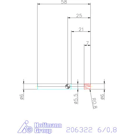 Garant Garant Diabolo VHM tóruszmaró HPC 6/0,8 mm