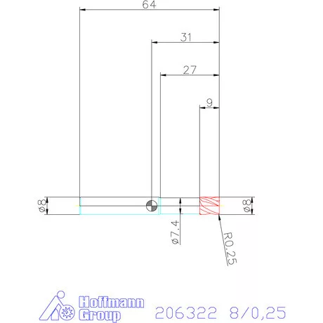 Garant Garant Diabolo VHM tóruszmaró HPC 8/0,25 mm