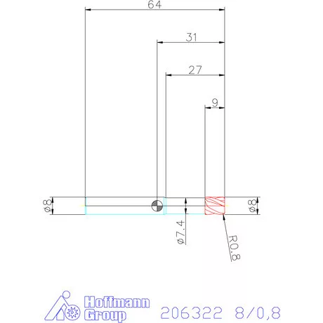 Garant Garant Diabolo VHM tóruszmaró HPC 8/0,8 mm