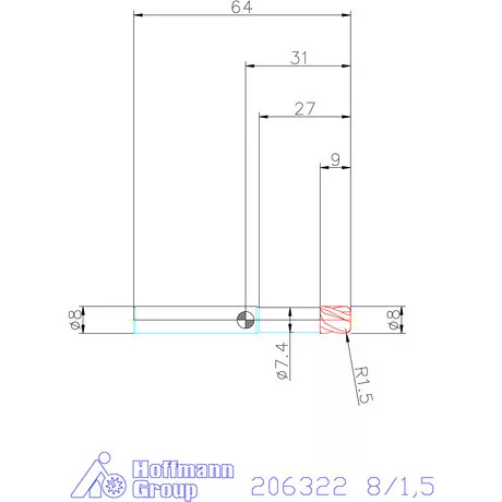 Garant Garant Diabolo VHM tóruszmaró HPC 8/1,5 mm