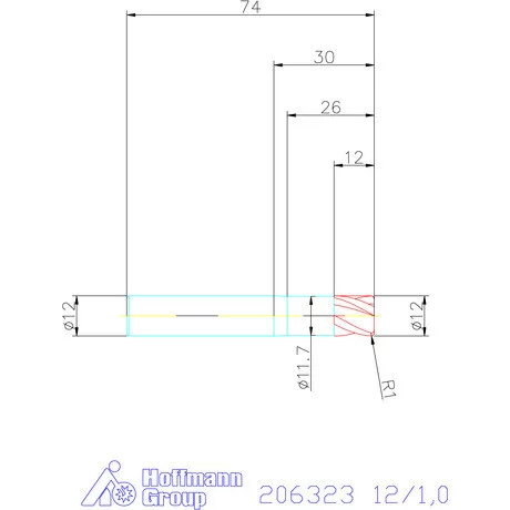Garant VHM tóruszmaró HPC 12/1,0 mm