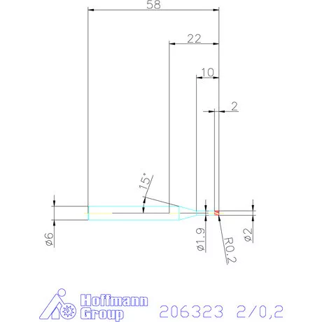 Garant VHM tóruszmaró HPC 2/0,2 mm