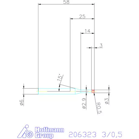 Garant VHM tóruszmaró HPC 3/0,5 mm