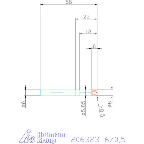 Garant VHM tóruszmaró HPC 6/0,5 mm