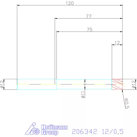 Garant Garant Diabolo VHM tóruszmaró HPC 12/0,5 mm