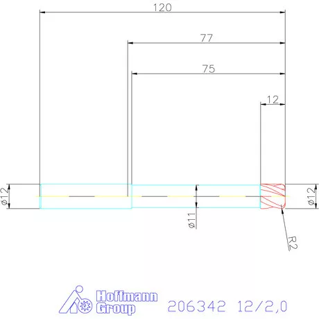 Garant Garant Diabolo VHM tóruszmaró HPC 12/2,0 mm