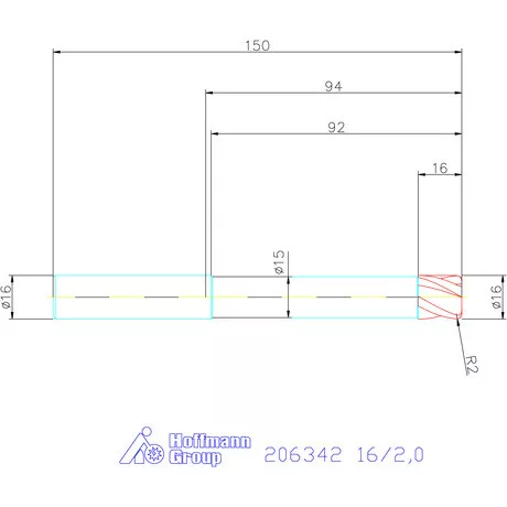 Garant Garant Diabolo VHM tóruszmaró HPC 16/2,0 mm