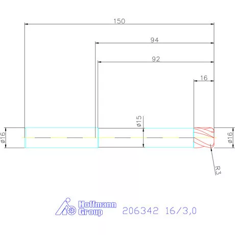 Garant Garant Diabolo VHM tóruszmaró HPC 16/3,0 mm