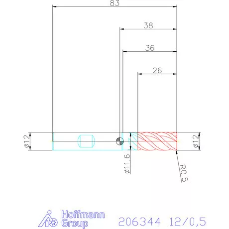 Holex Holex Pro INOX M VHM tóruszmaró HPC 12/0,5 mm