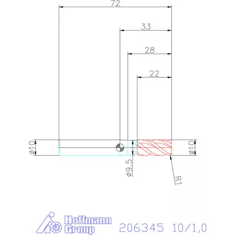 Garant Garant Master INOX VHM tóruszmaró HPC DIN 6535 HA 10/1,0 mm