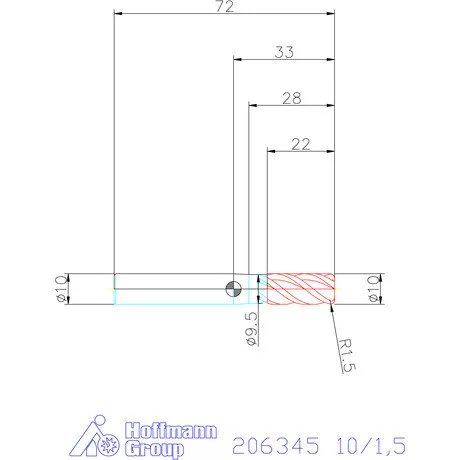Garant Garant Master INOX VHM tóruszmaró HPC DIN 6535 HA 10/1,5 mm