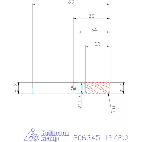 Garant Garant Master INOX VHM tóruszmaró HPC DIN 6535 HA 12/2,0 mm