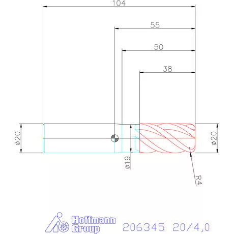 Garant Garant Master INOX VHM tóruszmaró HPC DIN 6535 HA 20/4,0 mm