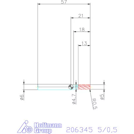 Garant Garant Master INOX VHM tóruszmaró HPC DIN 6535 HA 5/0,5 mm