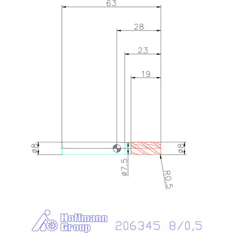 Garant Garant Master INOX VHM tóruszmaró HPC DIN 6535 HA 8/0,5 mm