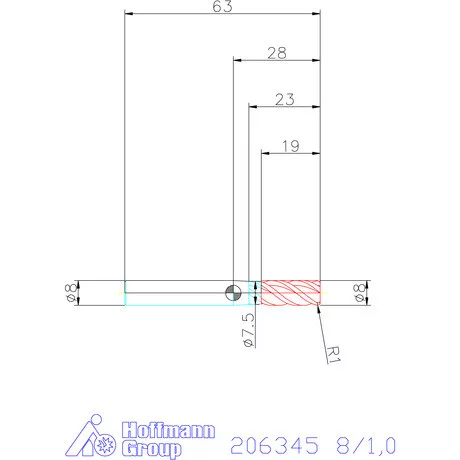 Garant Garant Master INOX VHM tóruszmaró HPC DIN 6535 HA 8/1,0 mm